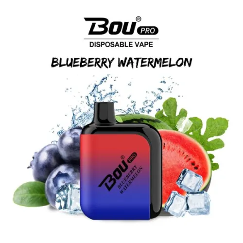 Vaper Desechable Bou Pro 7000 Puffs Blueberry Watermelon 0mg. Pod desechable bou pro 7000 puffs arándanos y sandia