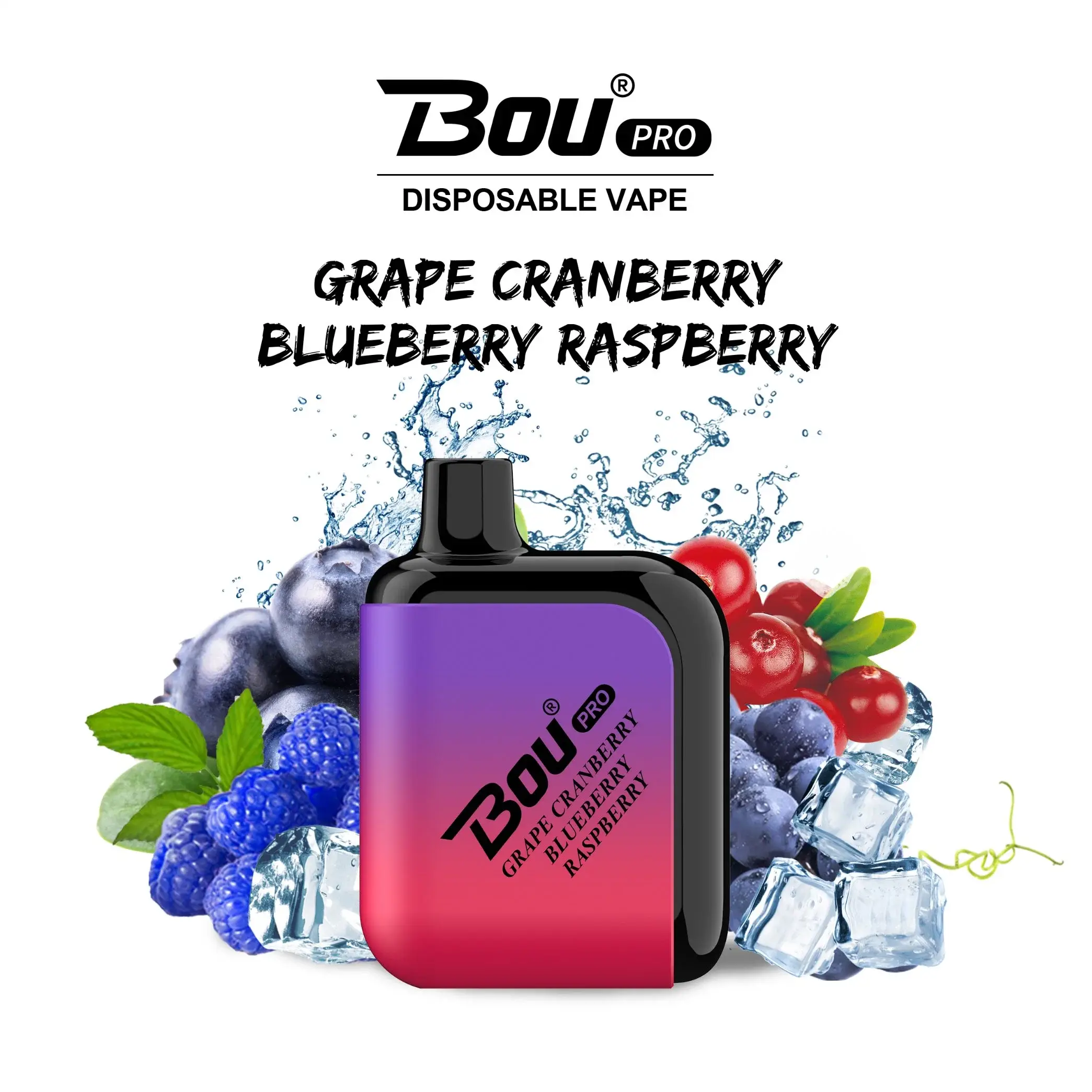 Pod Desechable Bou pro 7000 puffs sabor arándanos uva y cereza . Vaper desechable Bou Pro 7000 Puffs Blueberry Cranberry Cherry