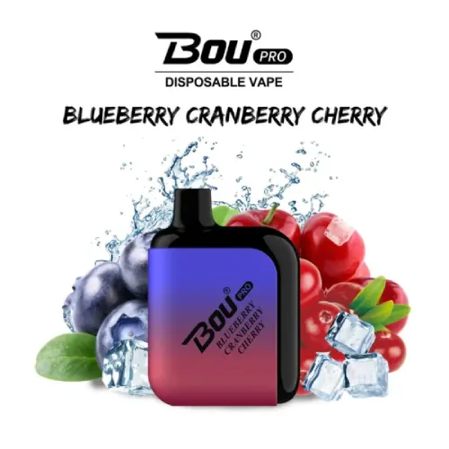 vaper desechab Bou Pro 7000 Puffs Blueberry Cranberry Cherry 0 mg