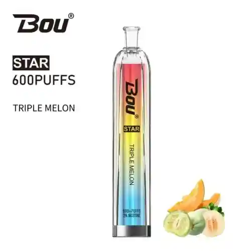 Vaper desechable Bou Star 600 puffs Triple Melon 20mg