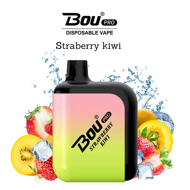 vaper desechable Bou Pro 7000 Puffs Strawberry Kiwi 0mg. Pod desechable bou pro 7000 fresa kiwi