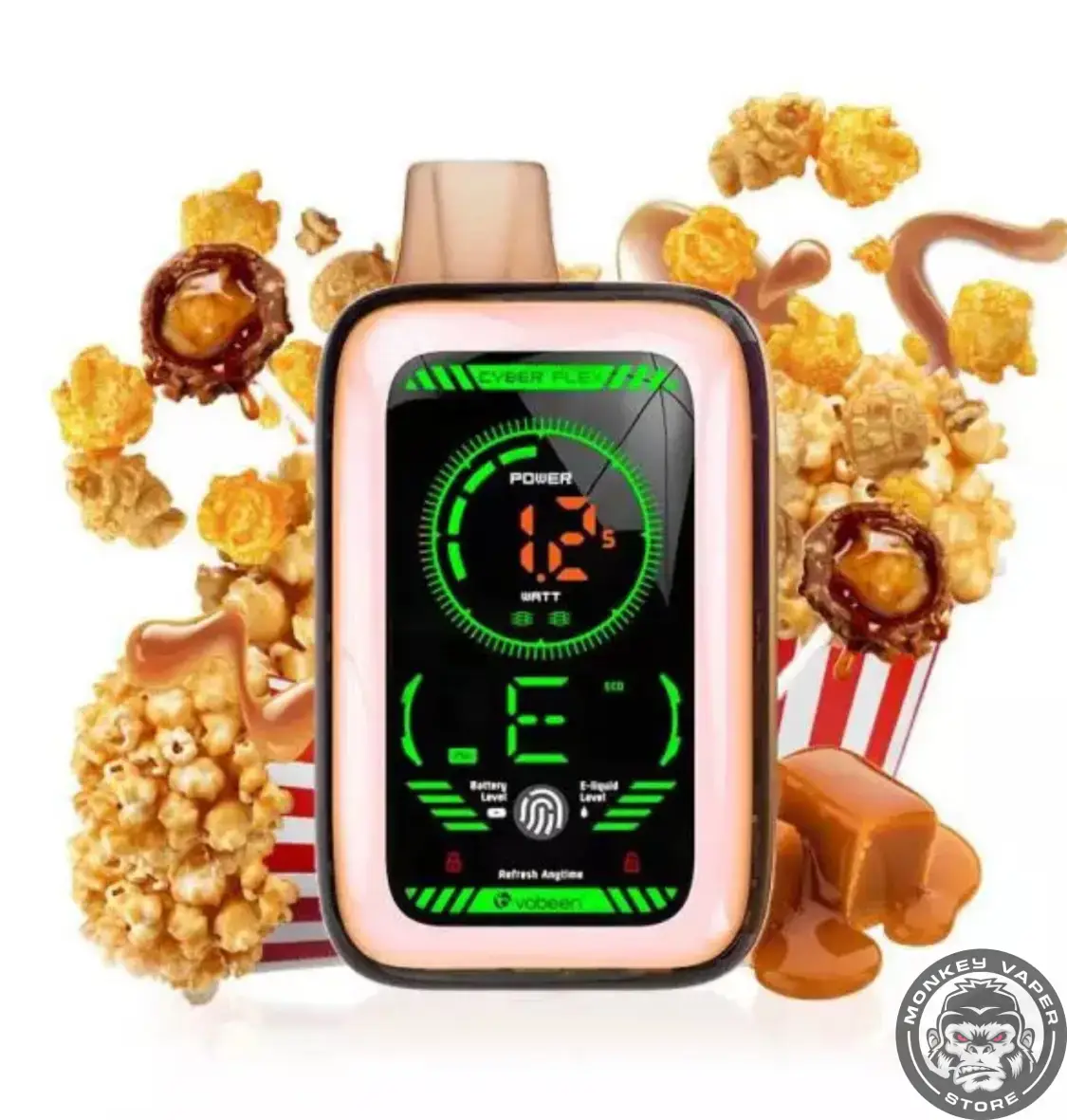 VAPER DESECHABLE Russ cyber flex 25000 puffs caramel popcorn 0MG NICOTINA