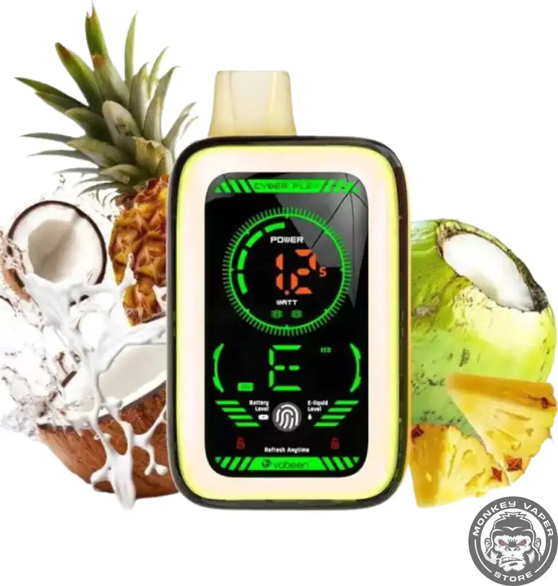 vaper desechable muss cyber flex pineapple coconut 25000 puffs