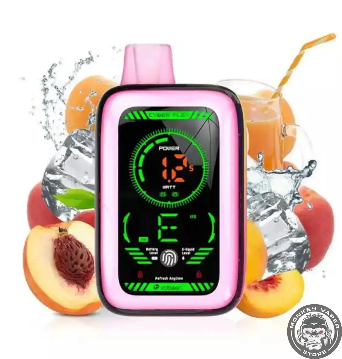 vaper desechable muss cyber flex 25000 puffs juicy peach ice