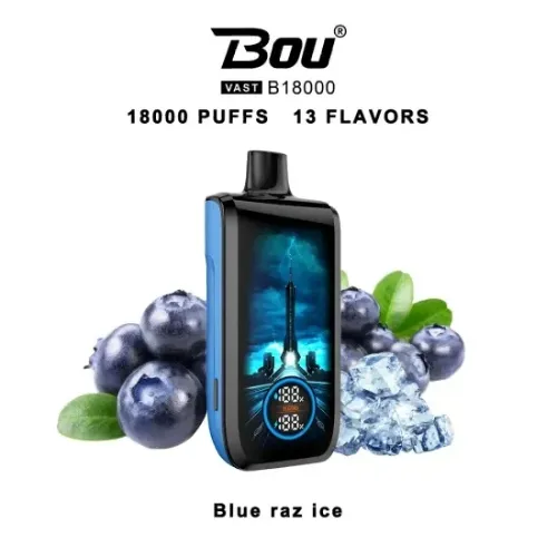 Vaper desechable Bou Vast 18000 puffs  Blue Razz Ice 0mg