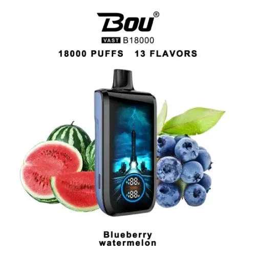 Vaper desechable Bou Vast 18000 puffs  Blueberry Watermelon 0mg