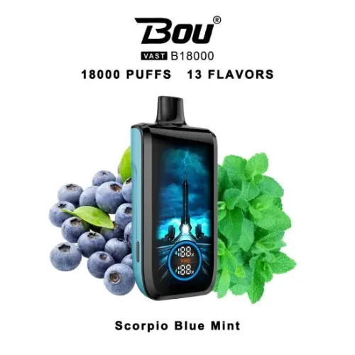 bou vast 18000 puffs scorpio blue mint 0mg