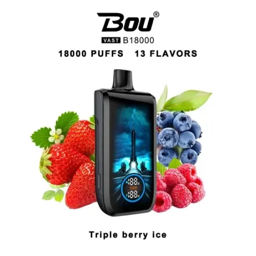 vaper desechable bou vast 18000 puffs triple berry ice 0mg