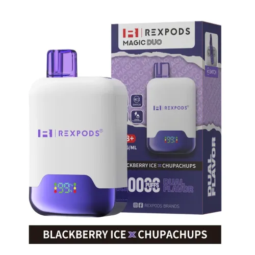 Vaper Desechable Doble Sabor Rexpods 20000 Puffs Blacberry × Chupachups