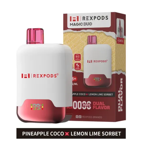 Vaper Desechable Doble Sabor Rexpods 20000 Puffs Pineapple Coco × Lemon Lime Sorbet