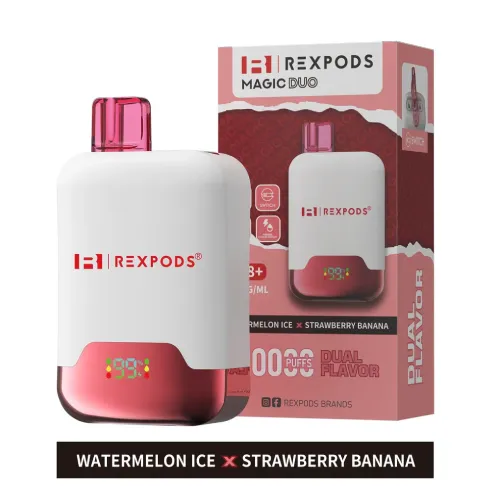 Vaper Desechable Doble Sabor Rexpods 20000 Puffs Watermelon × Strawberry Banana