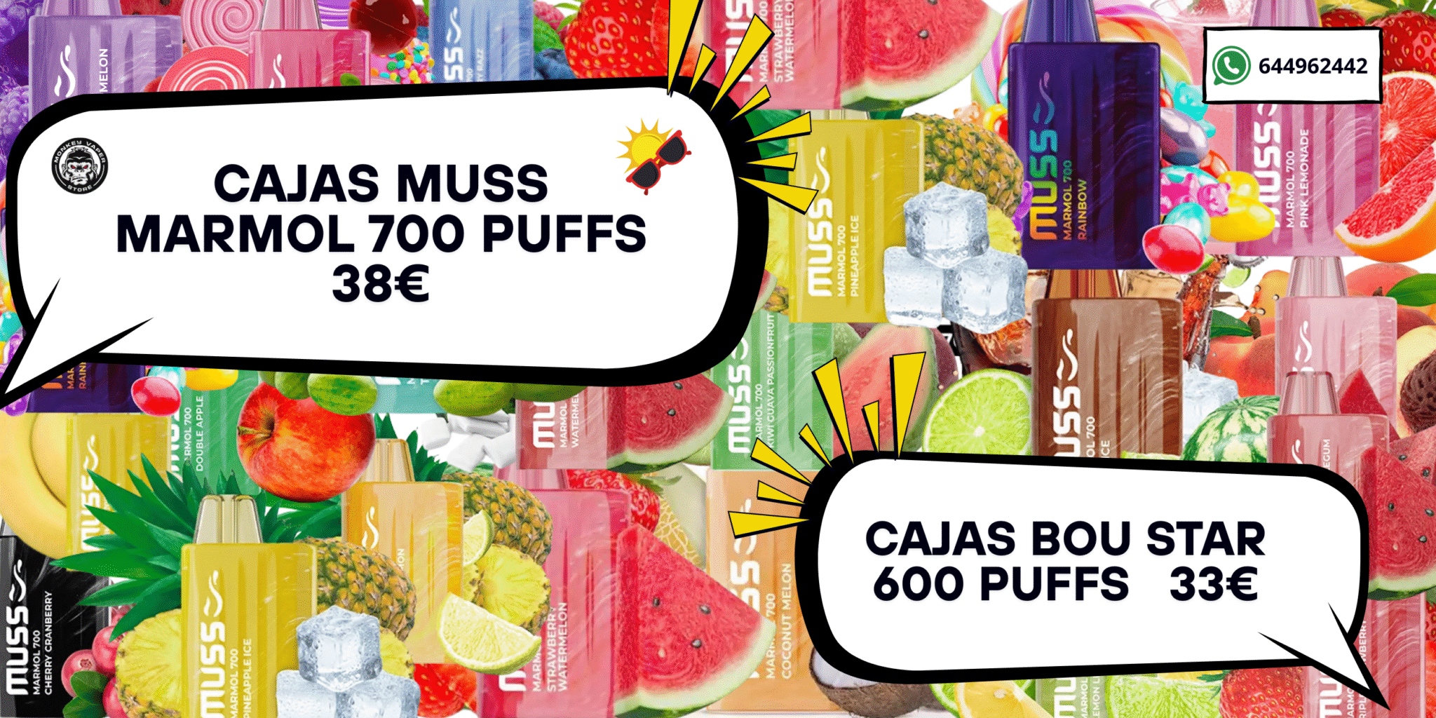 Compra cajas de vapers desechable muss marmol 38€