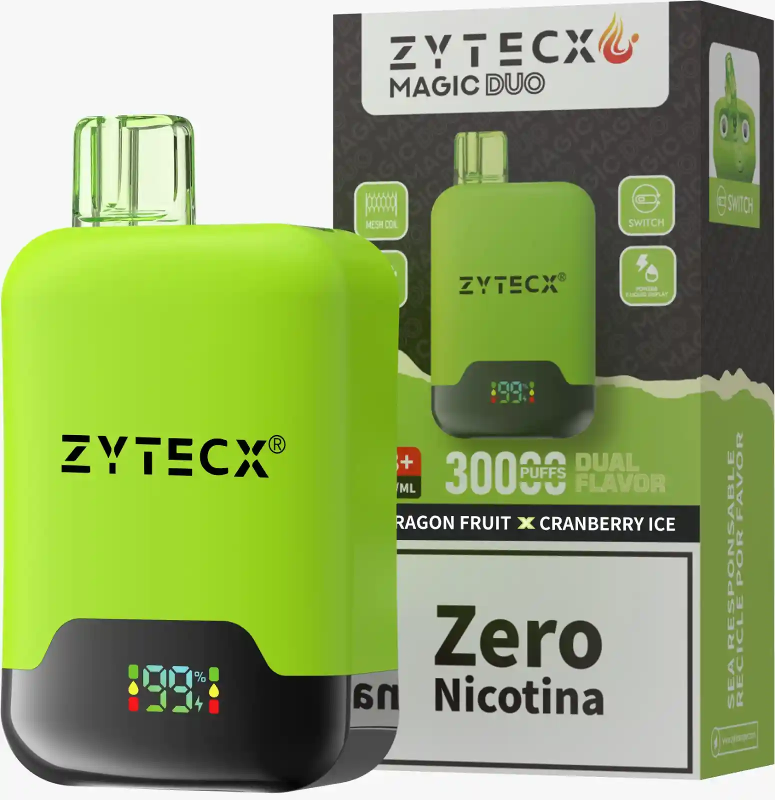 Zytecx Magic Duo 30000 Puffs Kiwi Dragon Fruit x Cranberry Ice