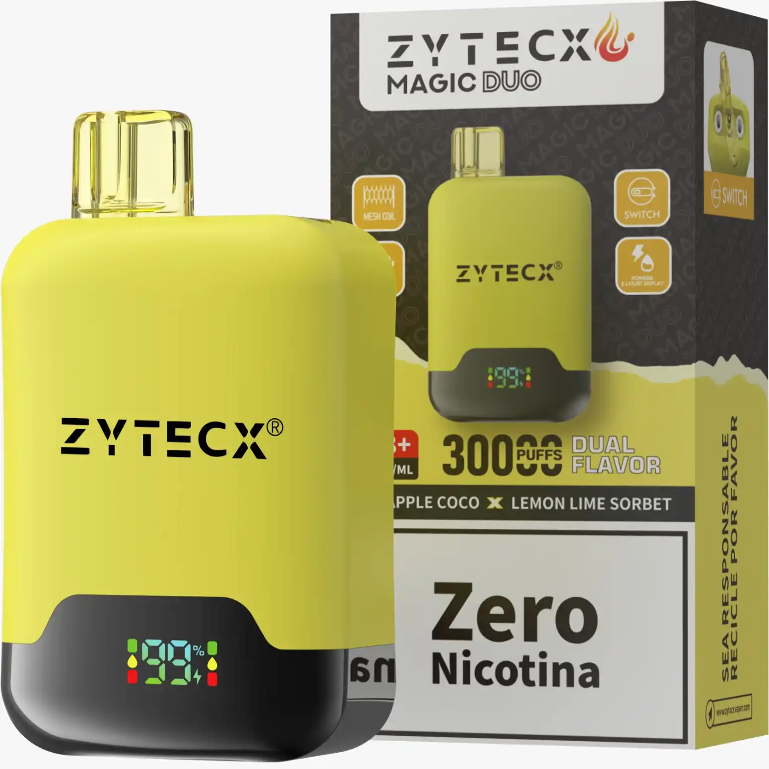 Vaper Desechable Magic Duo 30000 Puffs Pineapple Coco x Lemon Lime Sorbet. Vaper Desechable 30000 Puffs
