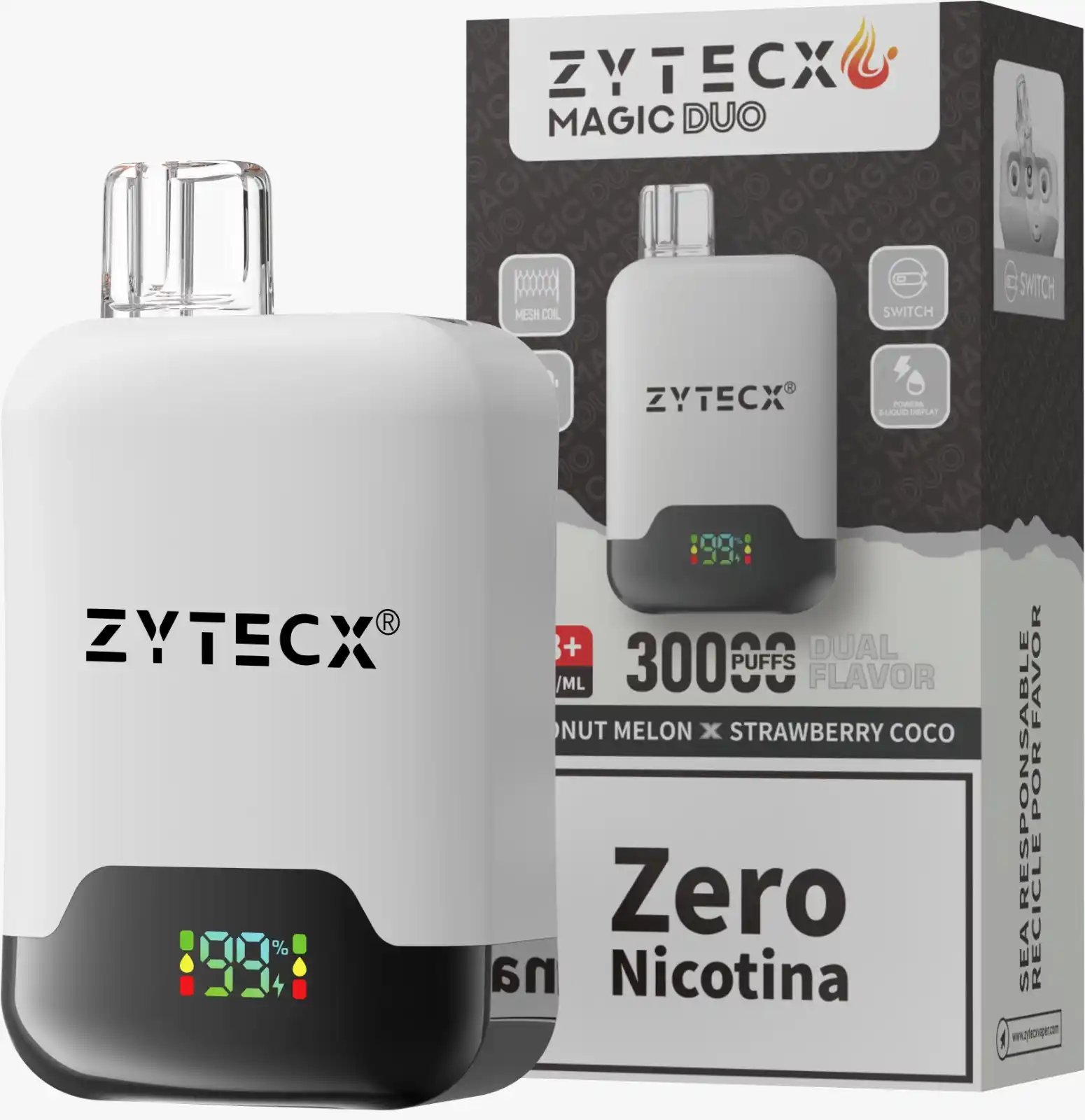 Vaper desechable magic duo 30000 puffs coconut melon x strawberry coco. comprar vaper desechable Zytecx Magic Duo 30000 puffs