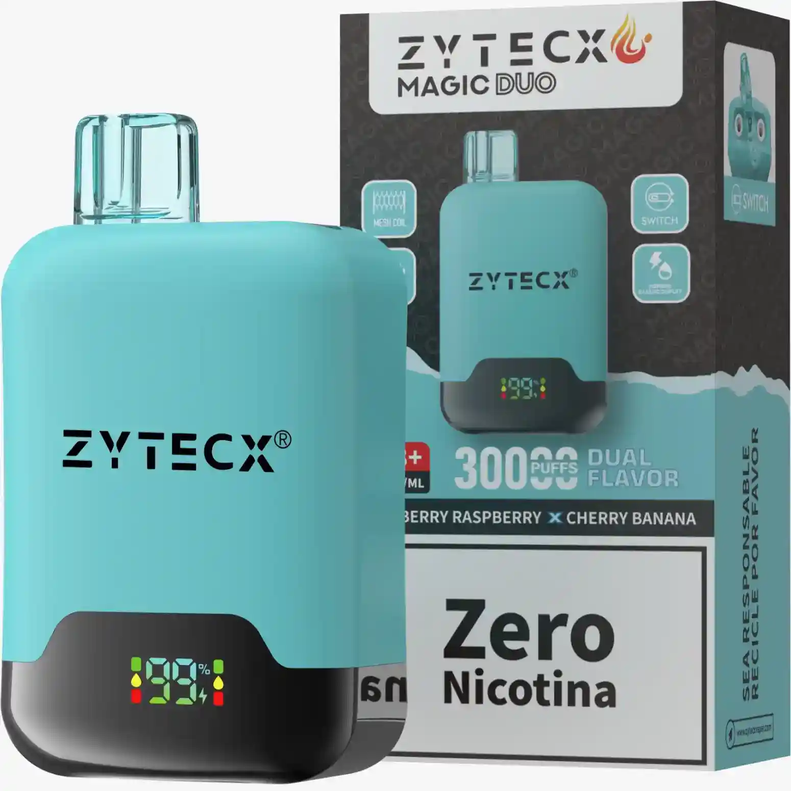 Zytecx Vaper Doble Sabor 30000 Puffs Blueberry Raspberry x Cherry Banana