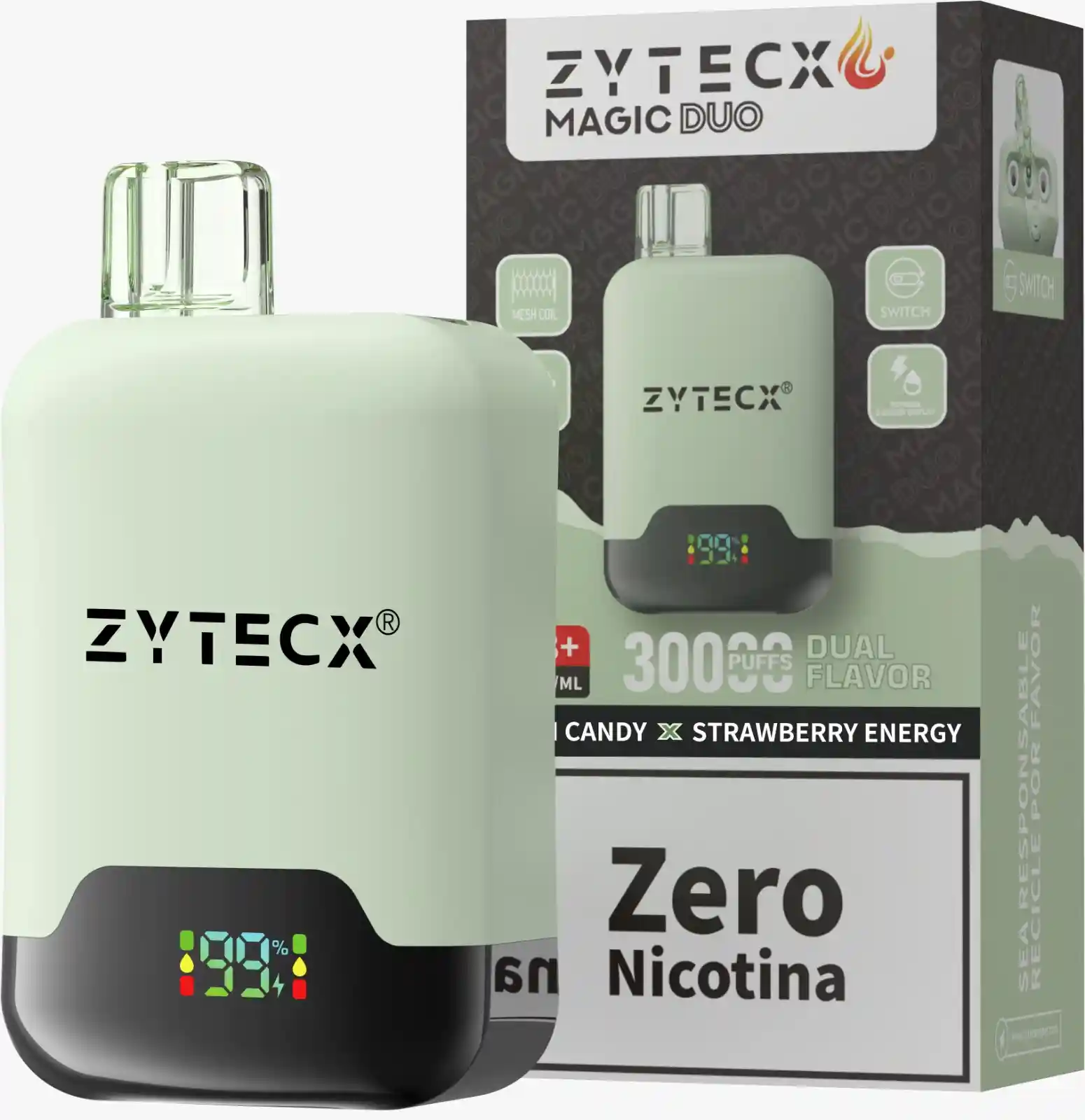 Zytecx Vaper Doble Sabor 30000 Puffs Cotton Candy x Strawberry Energy. Vaper Desechable Zytecx