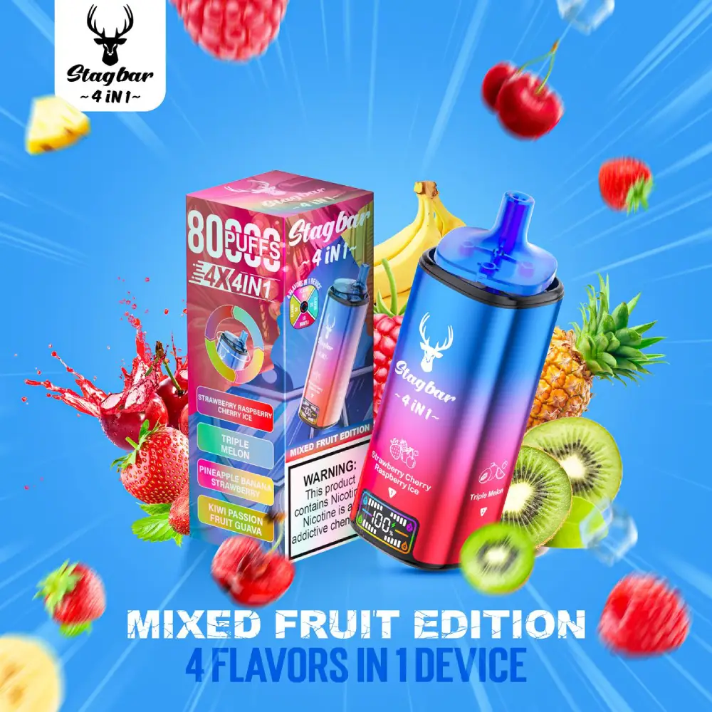Vaper 4 Sabores en 1 STAG BAR Mixed Fruit Edition 80000 Puffs