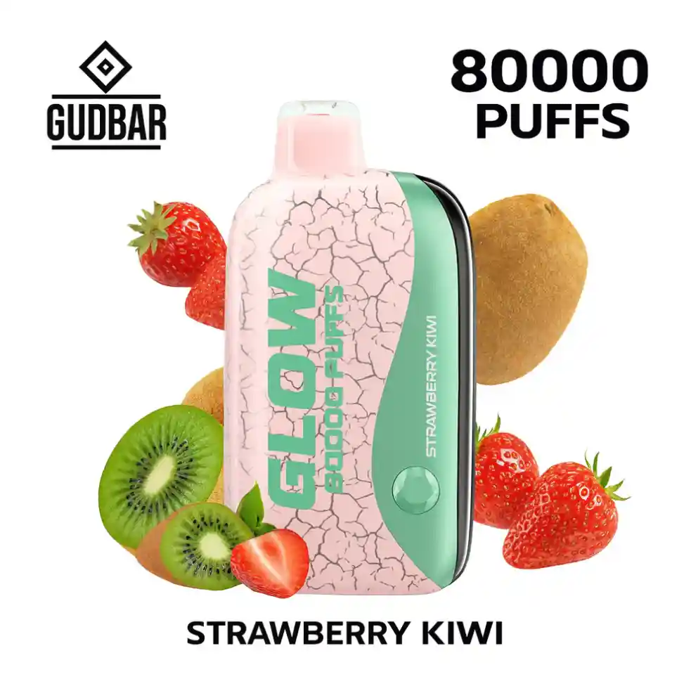 Compra el nuevo Gudbar Glow 80000 Puffs Strawberry kiwi 0mg – Vape Desechable con Modo Sin Humo