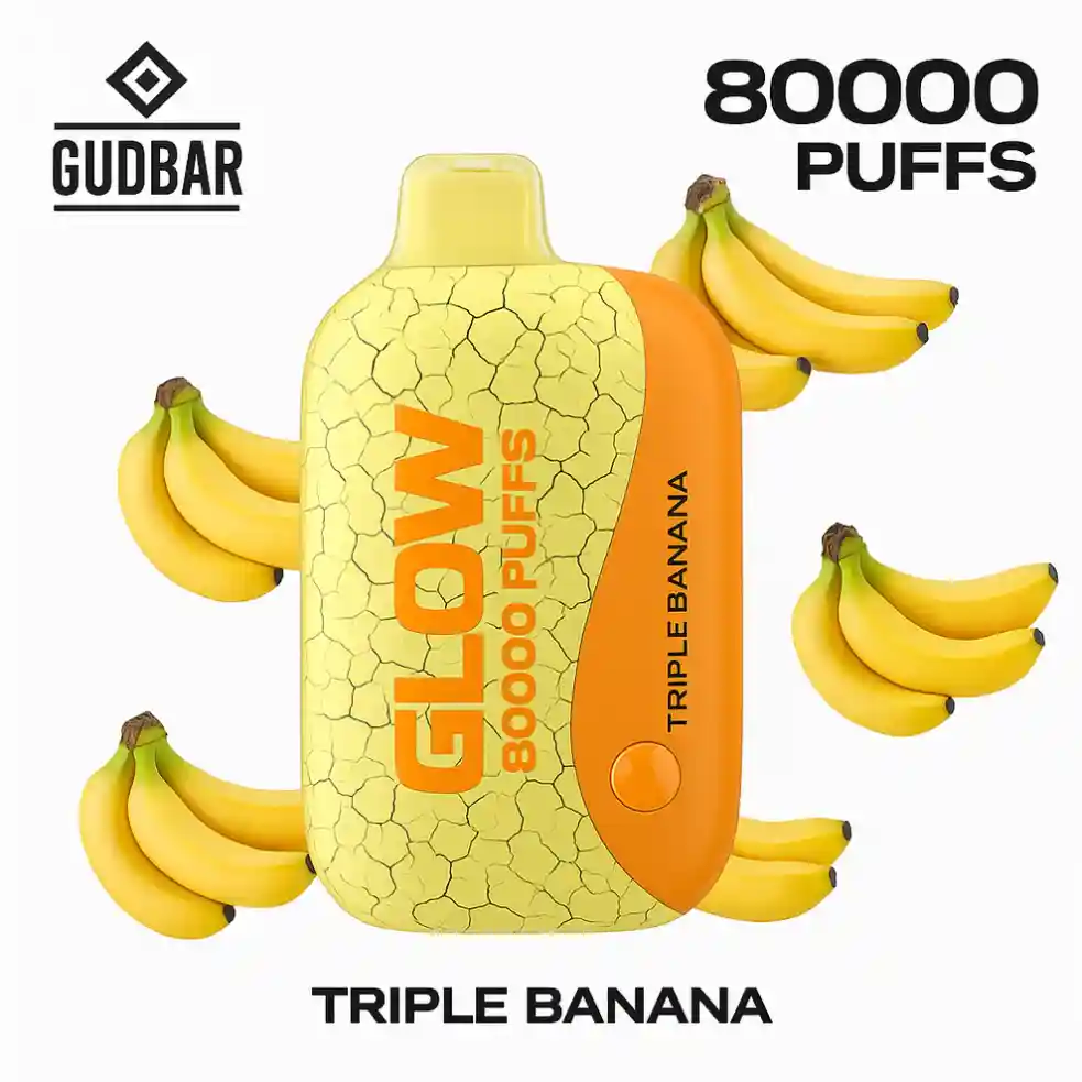 Gudbar Glow 80000 Puffs Triple Banana 0mg – Vaper Desechable con Modo Sin Humo