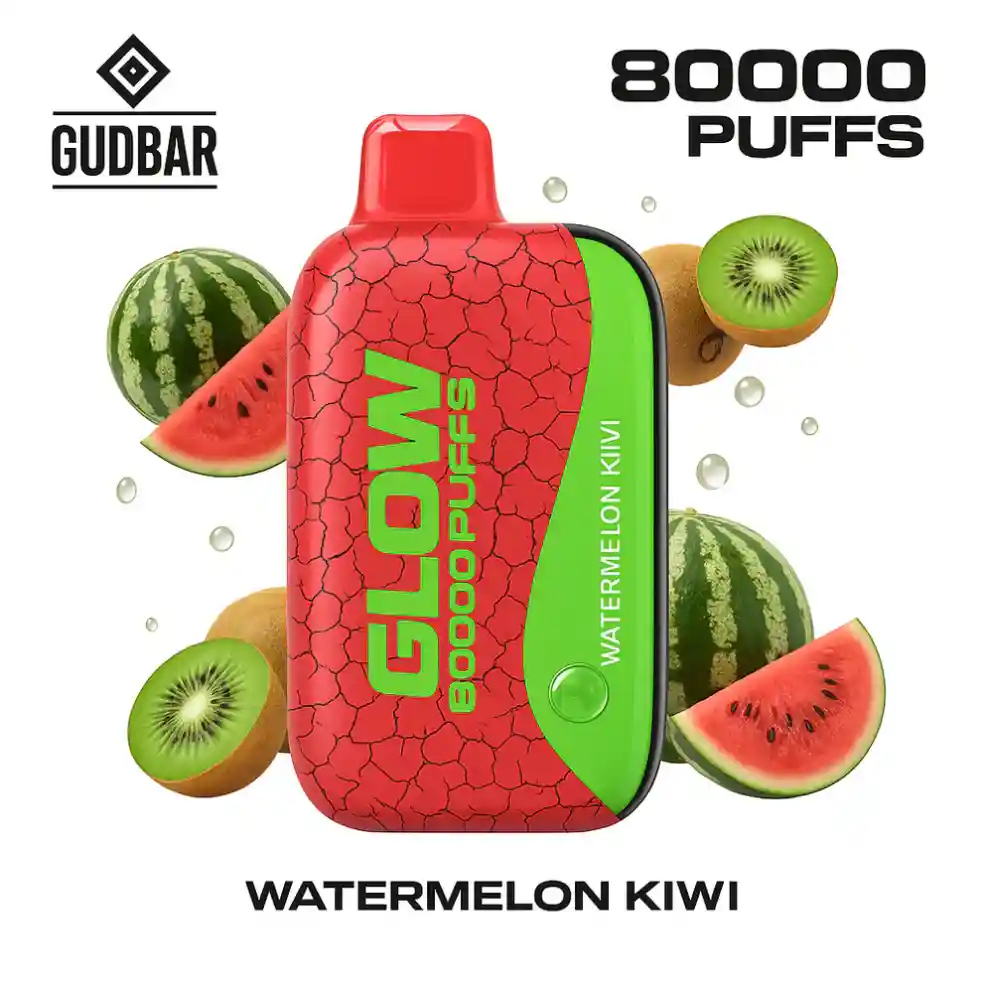 Nuevo Gudbar Glow 80000 Puffs Watermelon Kiwi 0mg – Vaper Desechable con Modo Sin Humo
