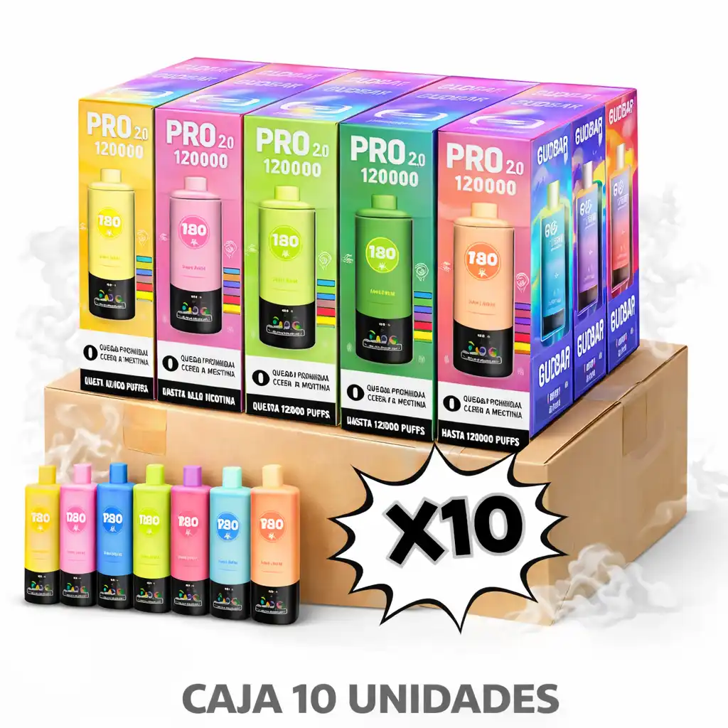 Caja de Vapers 120000 Puffs Pro 2.0 ! Haz tu caja de vapers 120000 puffs sabores a elegir