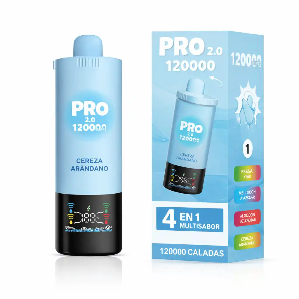 Pro 2.0 120000 Puffs Vaper 4 Sabores en 1 Dispositivo Cereza arándano . vaper 4 en 1 dispositivo 120000puffs