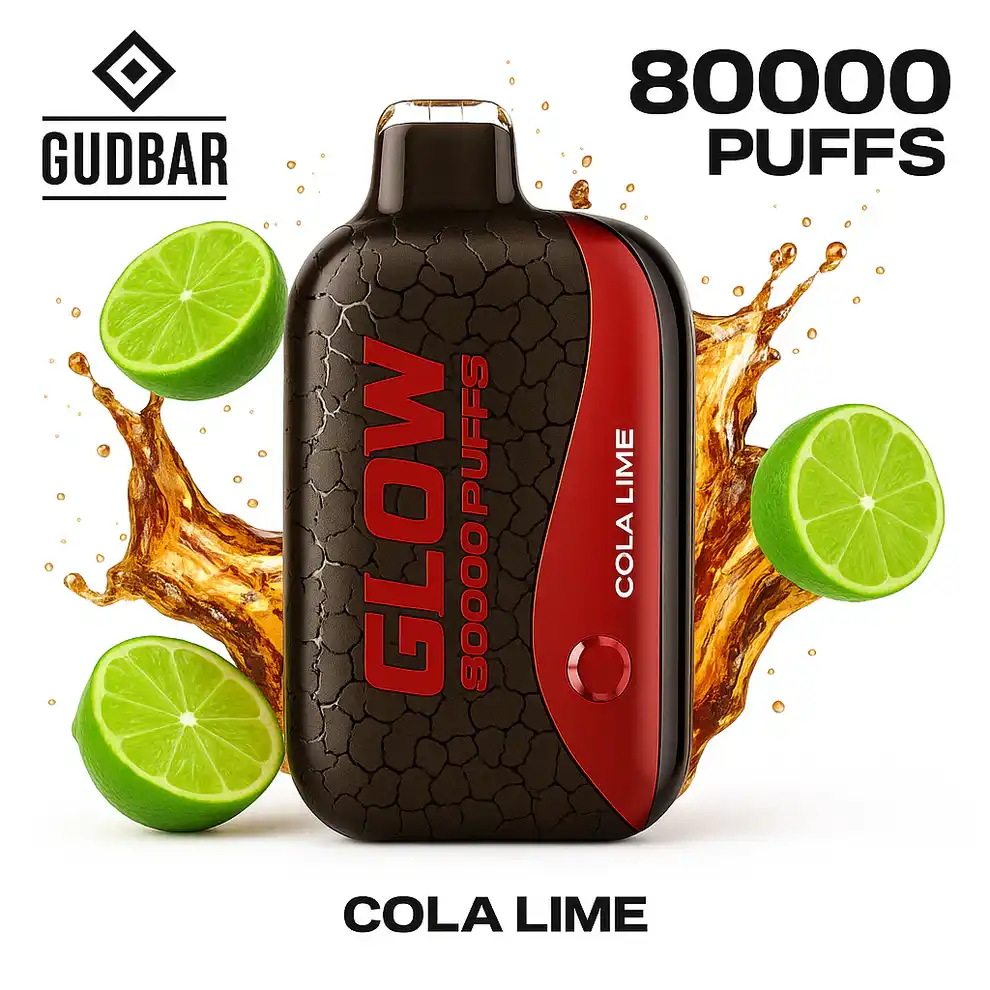 Gudbar Glow 80000 Puffs cola lime 0mg – Vaper Desechable con Modo Sin Humo