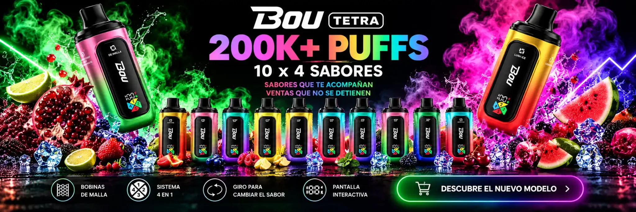 Catalogo Bou 200k , bou 4 sabores en un dispositivo